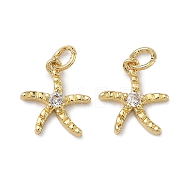 Brass Micro Pave Clear Cubic Zirconia Pendants KK-H256-14G-1