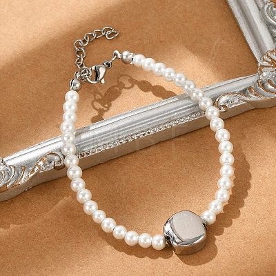 Plastic Imitation Pearl Beads Bracelets for Women BJEW-M056-12P-1