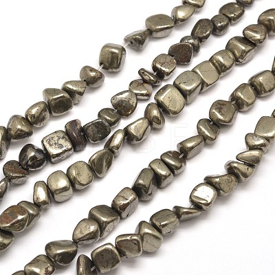 Natural Pyrite Nuggets Beads Strands G-I125-82-1