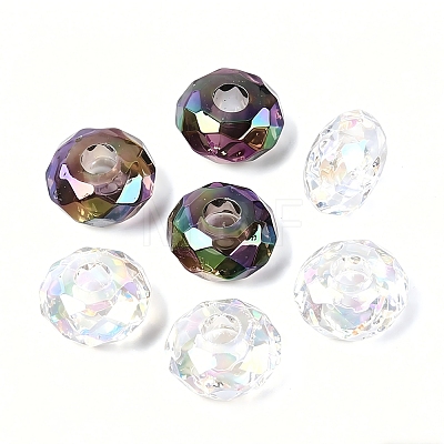 Transparent Acrylic European Beads OACR-E033-25M2-1