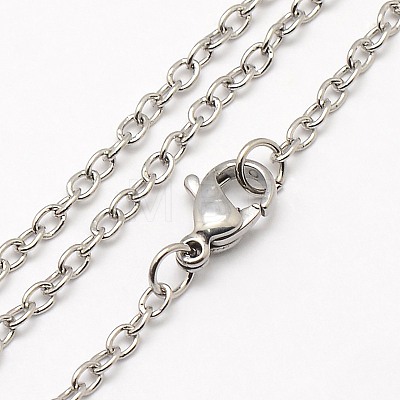 Tarnish Resistant Trendy Unisex 304 Stainless Steel Cable Chain Necklaces X-NJEW-M057-B-01-1