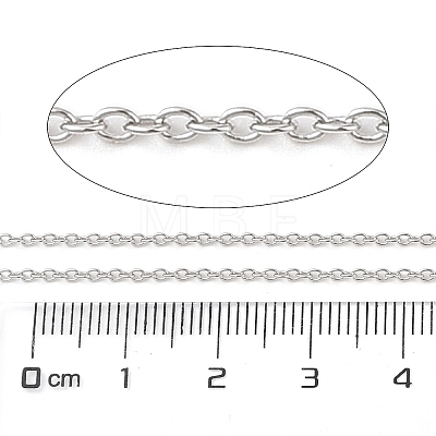 Anti-Tarnish Rhodium Plated 925 Sterling Silver Cable Chains STER-E072-02P-04-1