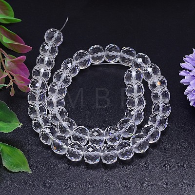 Faceted Flat Round Imitation Austrian Crystal Bead Strands G-M186-8x6mm-01A-1