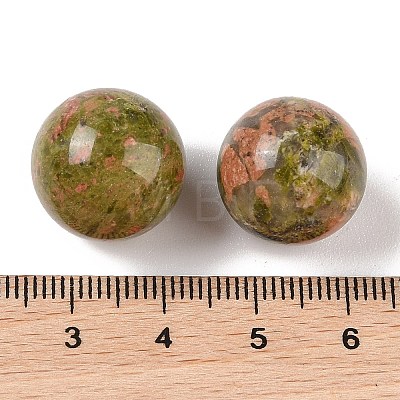 Natural Unakite No Hole Sphere Beads G-K353-04D-05-1