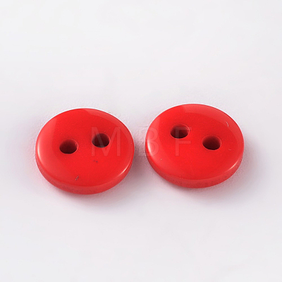2-Hole Flat Round Resin Sewing Buttons for Costume Design BUTT-E119-18L-10-1