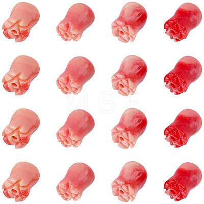100Pcs Synthetic Coral Dyed Beads SHEL-SC0002-11-1