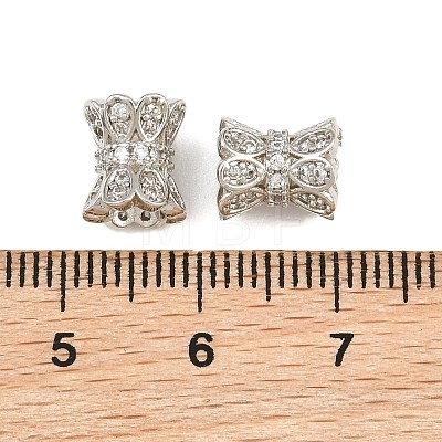 Brass Micro Pave Clear Cubic Zirconia Beads CU-CBA6A75-10P-1
