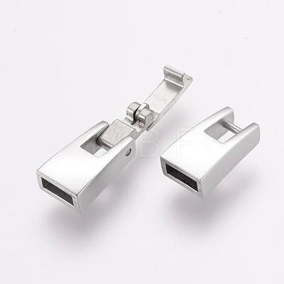 304 Stainless Steel Fold Over Clasps STAS-F122-48P-1