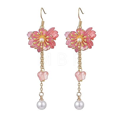 Flower Acrylic Dangle Earrings EJEW-JE06924-1