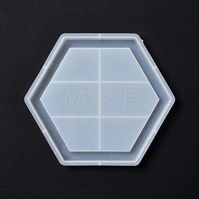 DIY Hexagon Tray Display Decoration Silicone Molds DIY-G067-05C-1