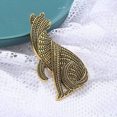 Persian Cat Alloy Brooches JEWB-Q004-03AG-1