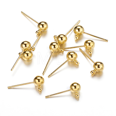 Brass Ball Post Ear Studs EC254-G-1