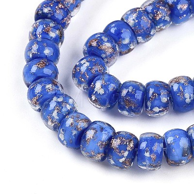 Luminous Handmade Gold Foil Glass Beads Strands FOIL-N029-02A-03-1