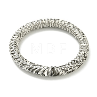 Non-Tarnish Adjustable 304 Stainless Steel Twist Spring Wire Bracelets BJEW-H617-12P-1