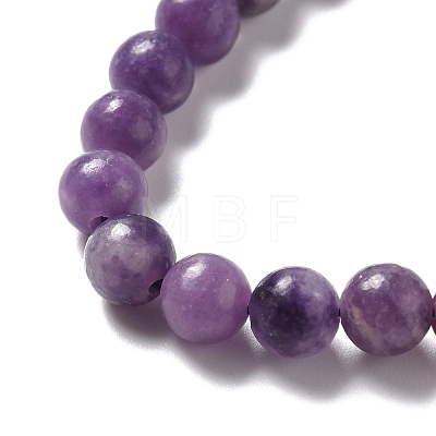 Natural Lepidolite/Purple Mica Stone Beads Strands G-B029-B03-02-1