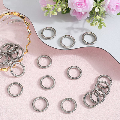 20Pcs 304 Stainless Steel Closed Jump Rings STAS-SP0001-85A-1