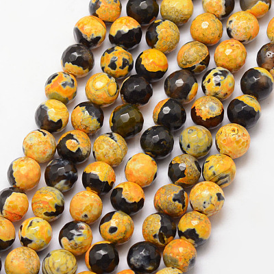 Natural Fire Crackle Agate Bead Strands X-G-K166-06F-8mm-10-1