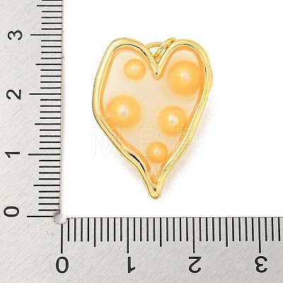 Rack Plating Brass & Epoxy Resin Pendants KK-C059-07G-1