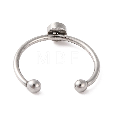 304 Stainless Steel Open Cuff Ring Components STAS-S134-01P-01-1