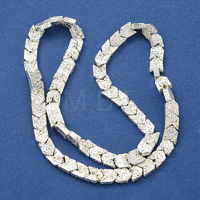 Electroplated Natural Lava Rock Beads Strands G-I360-X02-04-1