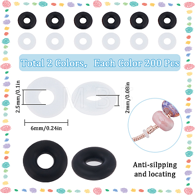400Pcs 2 Colors Rubber O Rings FIND-SC0010-97-1