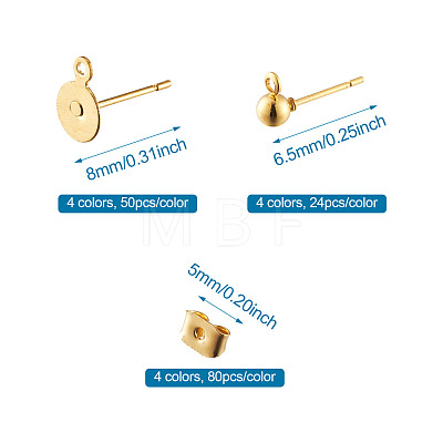 Brass Stud Earring Findings KK-TA0007-78-1