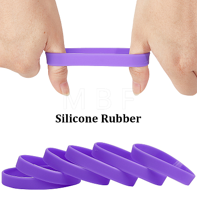 Flat Plain Silicone Cord Bracelet for Men Women BJEW-WH0016-32E-1
