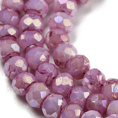 Opaque Baking Painted Glass Beads Strands DGLA-F002-03G-1