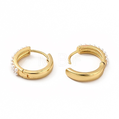 Acrylic Pearl Beaded Hoop Earrings X-EJEW-K093-10G-1