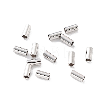 Anti-Tarnish Rhodium Plated 925 Sterling Silver Spacer Tube Beads STER-Z006-02A-P-1