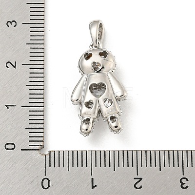 Rack Plating Brass Clear Cubic Zirconia Pendants KK-P277-38P-01-1