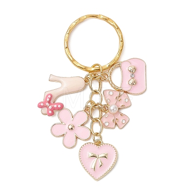 Flower with Bag Alloy Enamel Keychains KEYC-JKC01446-1