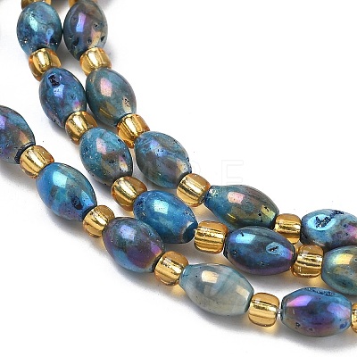 Electroplated Natural Druzy Geode Crystal Beads Strands G-G459-03B-07-1