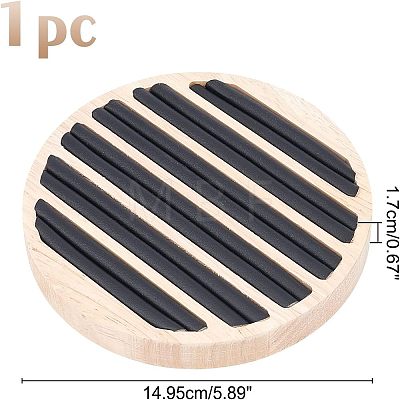 6-Slot Wood Finger Ring Display Plate EDIS-WH0012-09A-1