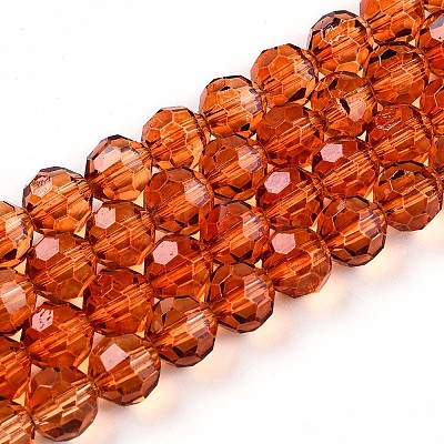 Baking Paint Transparent Glass Beads Strands X-DGLA-A035-T8mm-A04-1