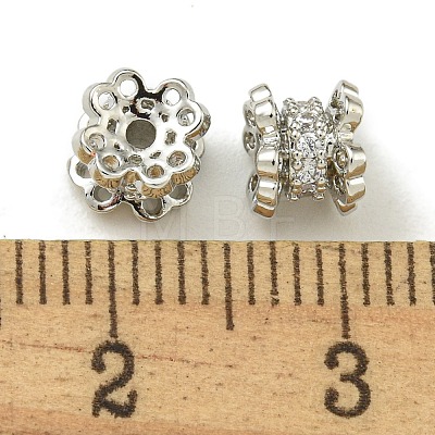 Rack Plating Brass Micro Pave Cubic Zirconia Beads KK-K386-03P-1