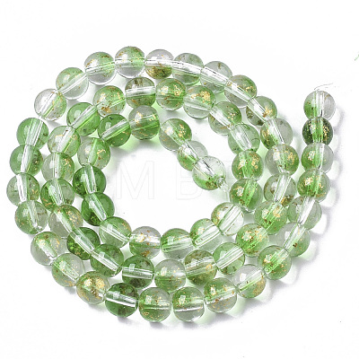 Transparent Spray Painted Glass Bead Strands GLAA-N035-03B-B02-1