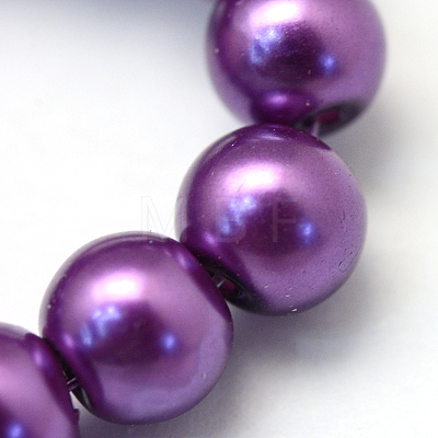Baking Painted Pearlized Glass Pearl Round Bead Strands X-HY-Q003-4mm-37-1