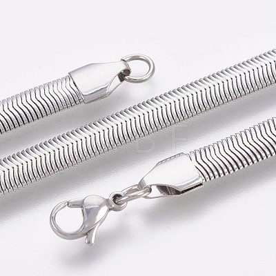 304 Stainless Steel Herringbone Chain Bracelets BJEW-P235-20P-1