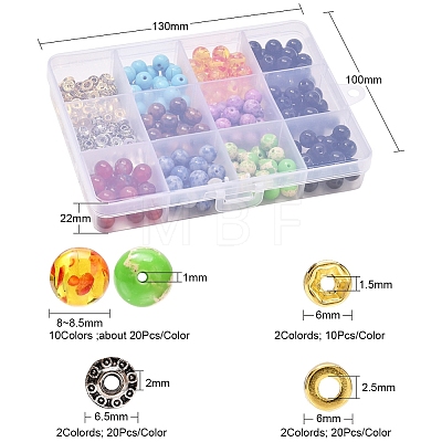 DIY Round Mixed Stone Beads Bracelet Making Kit DIY-YW0004-97-1