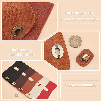   5Pcs 5 Colors Imitation Leather Bag Cover FIND-PH0006-67-1