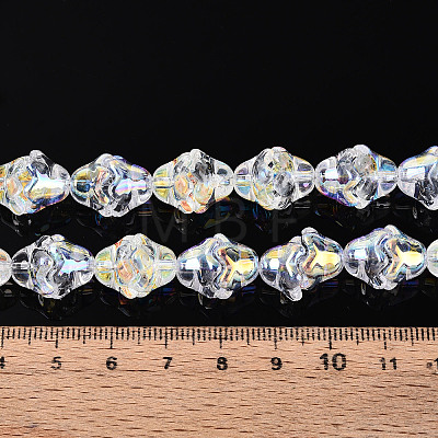 Electroplate Transparent Glass Beads Strands X-EGLA-N020-03A-1