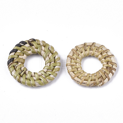 Handmade Reed Cane/Rattan Woven Linking Rings WOVE-T006-011B-1