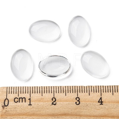 (Old Sku: GGLA-G010)Transparent Oval Glass Cabochons GGLA-R022-14x10-1