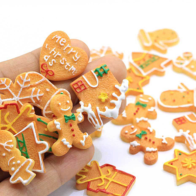 Christmas Theme Resin Decoden Cabochons RESI-CJ0001-06-1