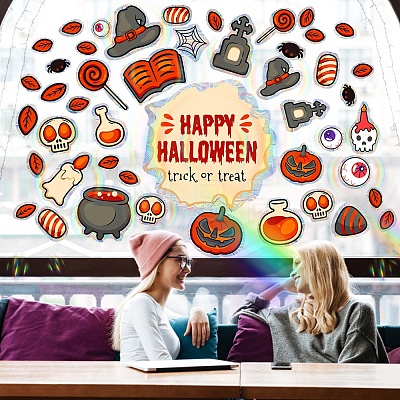 9Pcs Halloween Waterproof PVC Electrostatic Wall Stickers PW-WGA4AF2-01-1