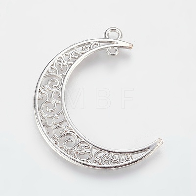 Tibetan Style Alloy Hollow Moon Links TIBEP-5312-P-FF-1