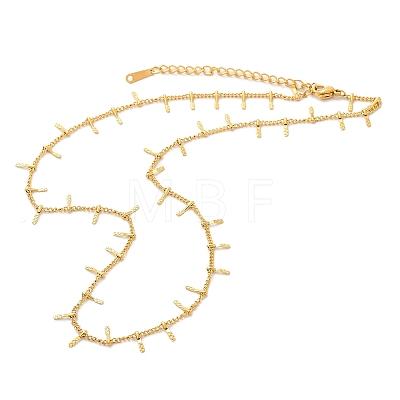 304 Stainless Steel Twist Chain Tassel Necklaces for Women NJEW-U029-01G-1