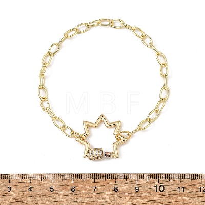 Brass Paperclip Chain Bracelets BJEW-JB14225-1