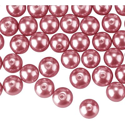 Pearlized Glass Pearl Round Beads HY-PH0001-8mm-038-1